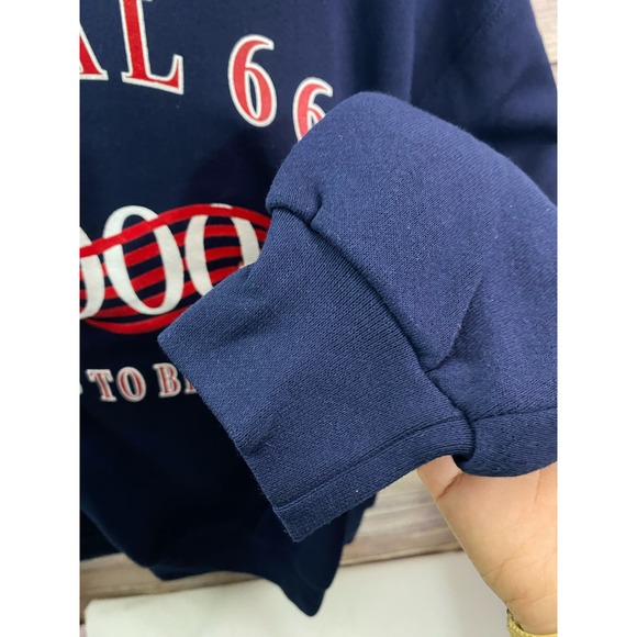 Laborers Union NY Twin Towers  Sweatshirt XL Vintage Blue Red 2000 -Back Hit- - Picture 11 of 13